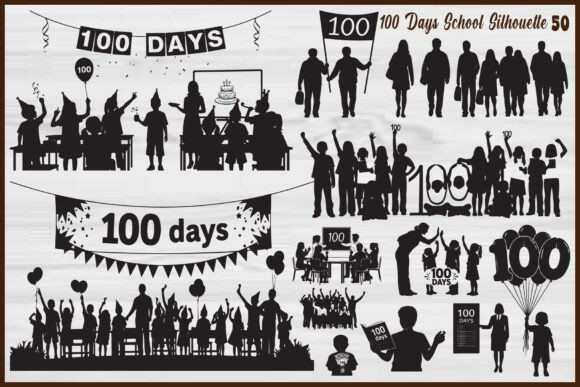 100 Days of School Silhouette Bundle