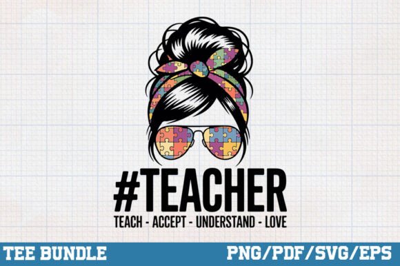 Autism Teacher Teach Accept PNG SVG