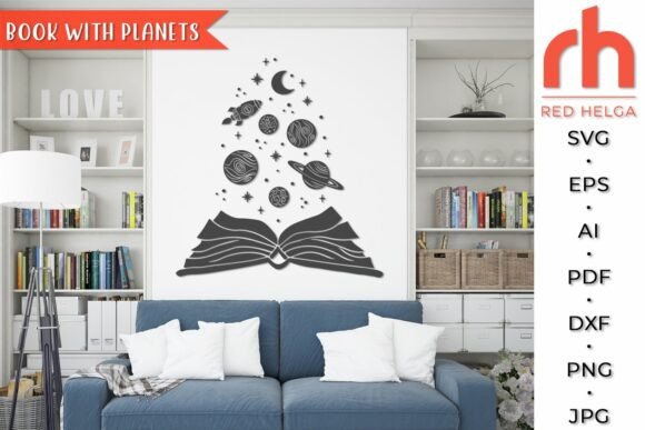 Book with Planets SVG: Graphics and Crafts