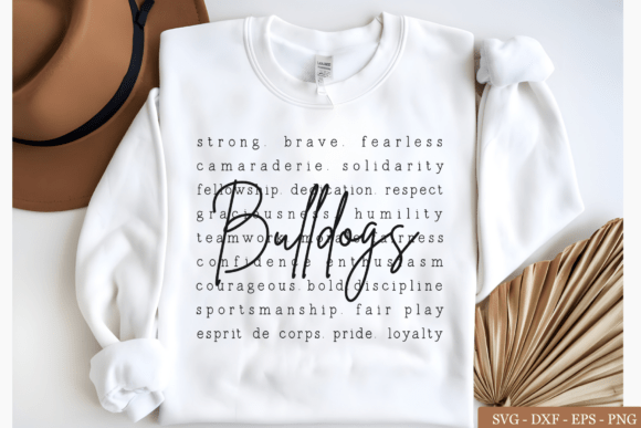 Bulldogs Typography Word Collage SVG