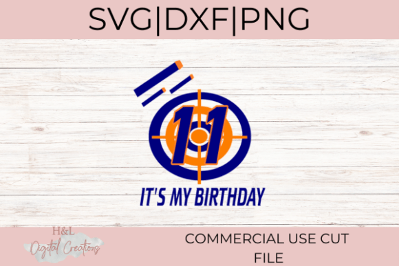 Dart Gun 11th Birthday SVG for Crafts