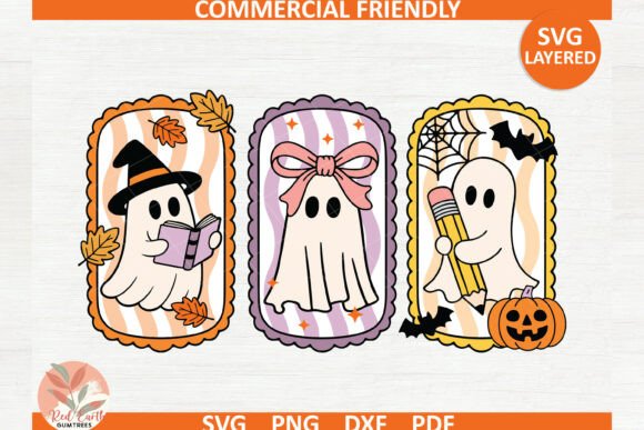 Halloween Cute Spooky Ghost Book Lover Graphics and Crafts