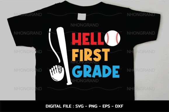Hello First Grade Back School Basebal