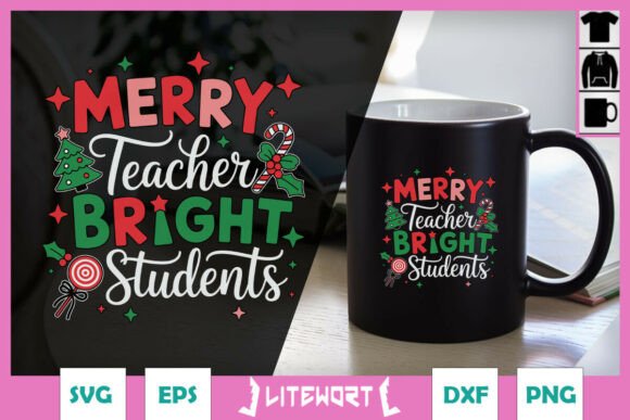 Merry Teacher Bright Students Xmas SVG