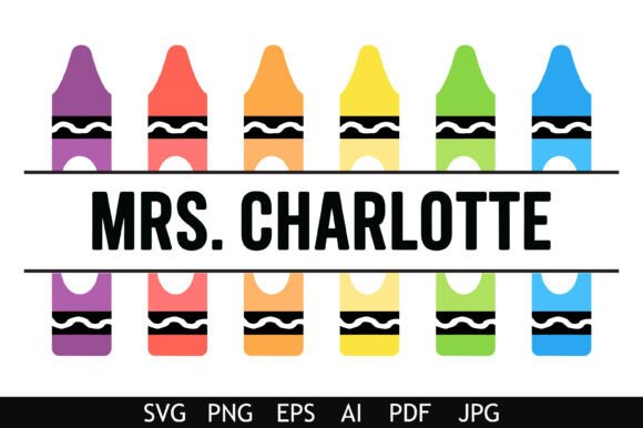 Rainbow Teacher Crayon Name Graphics and Crafts
