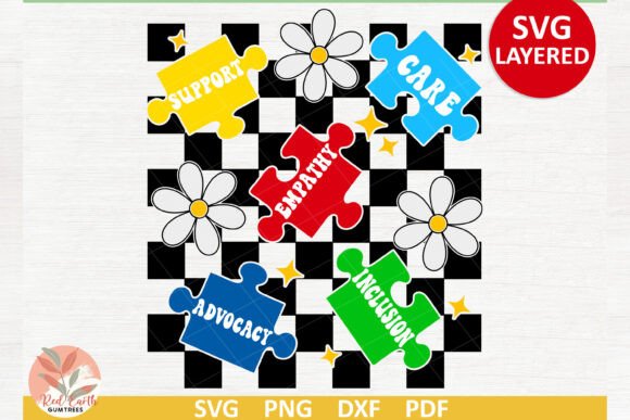Retro Autism Puzzle Coquette Bow Svg,png