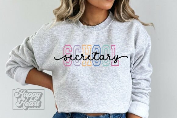 School Secretary Varsity Script SVG PNG for Graphics and Crafts