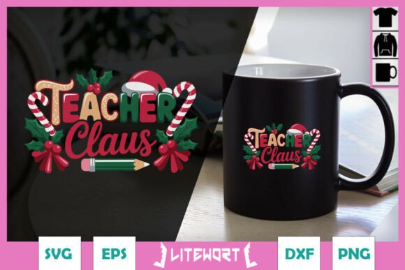 Teacher Claus Teaching Christmas SVG Graphics