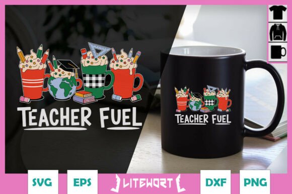 Teacher Fuel Christmas Coffee SVG Graphics